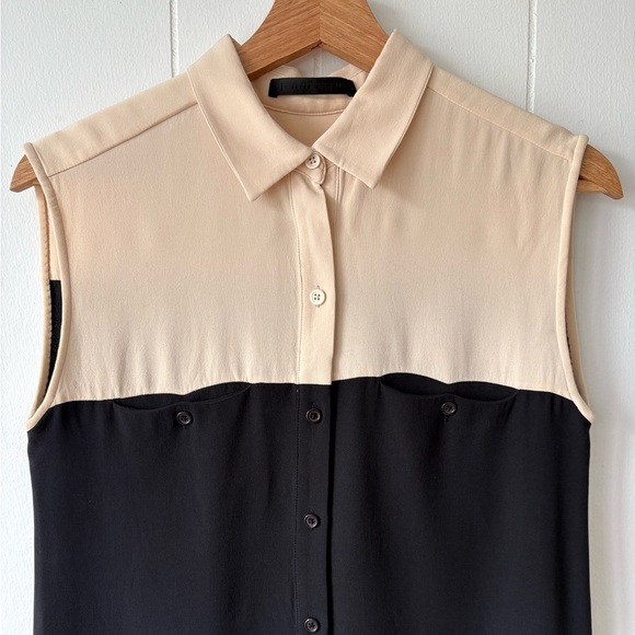 Jenni Kayne Silk Black/Cream Mini Dress | Size Small - Picture 6 of 9